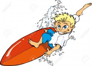 9722224-Cartoon-surfer-boy-riding-a-surf-board-Isolated-on-white-Stock-Vector